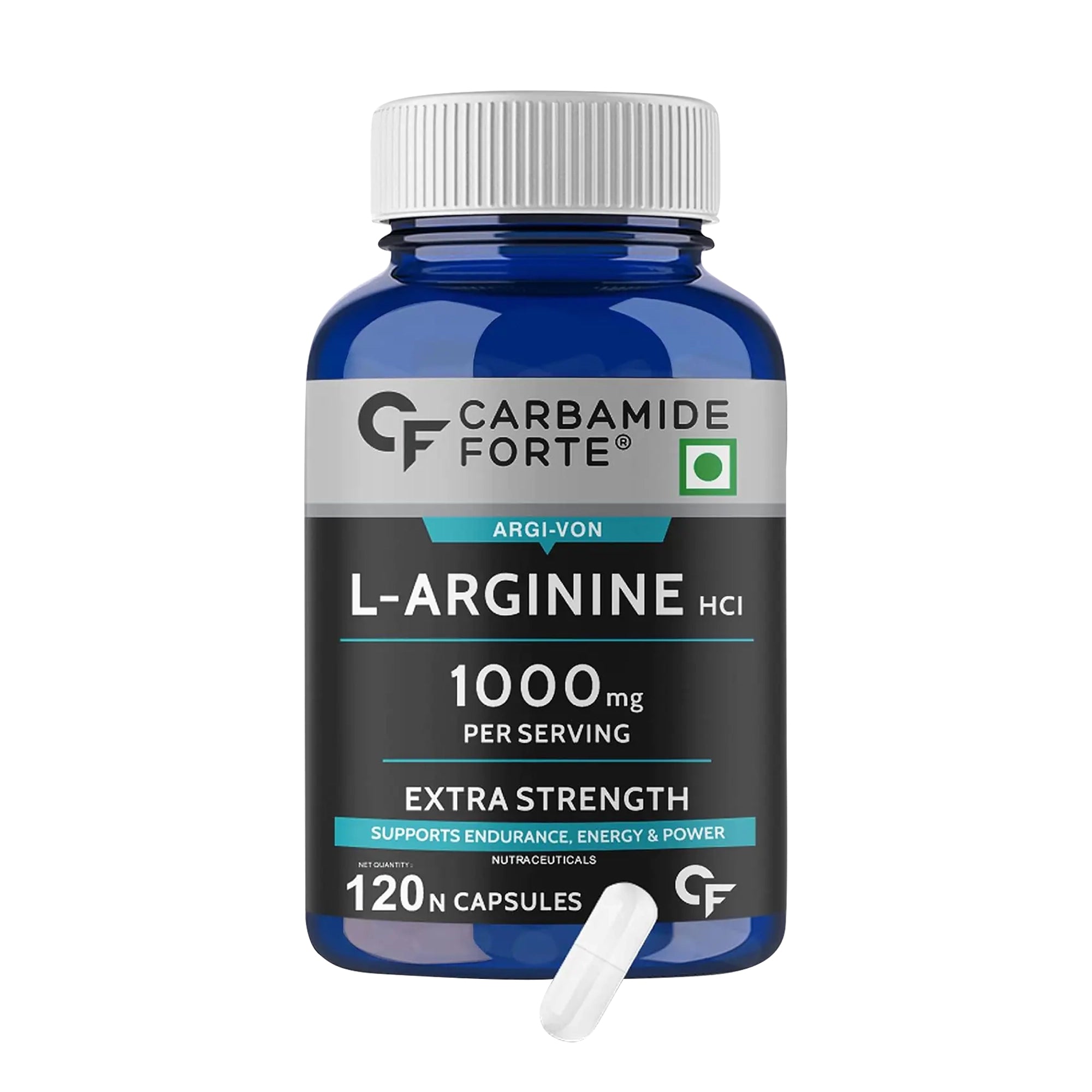 Carbamide Forte L-Arginine 1000mg Supplement Per Serving - 120 Veg Capsules