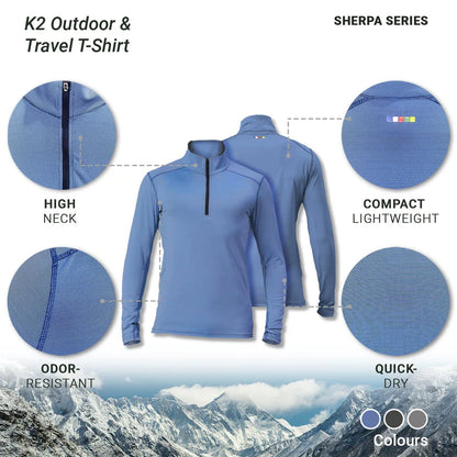 Gokyo K2 Sherpa Series Outdoor & Travel T-Shirt - InstaSport