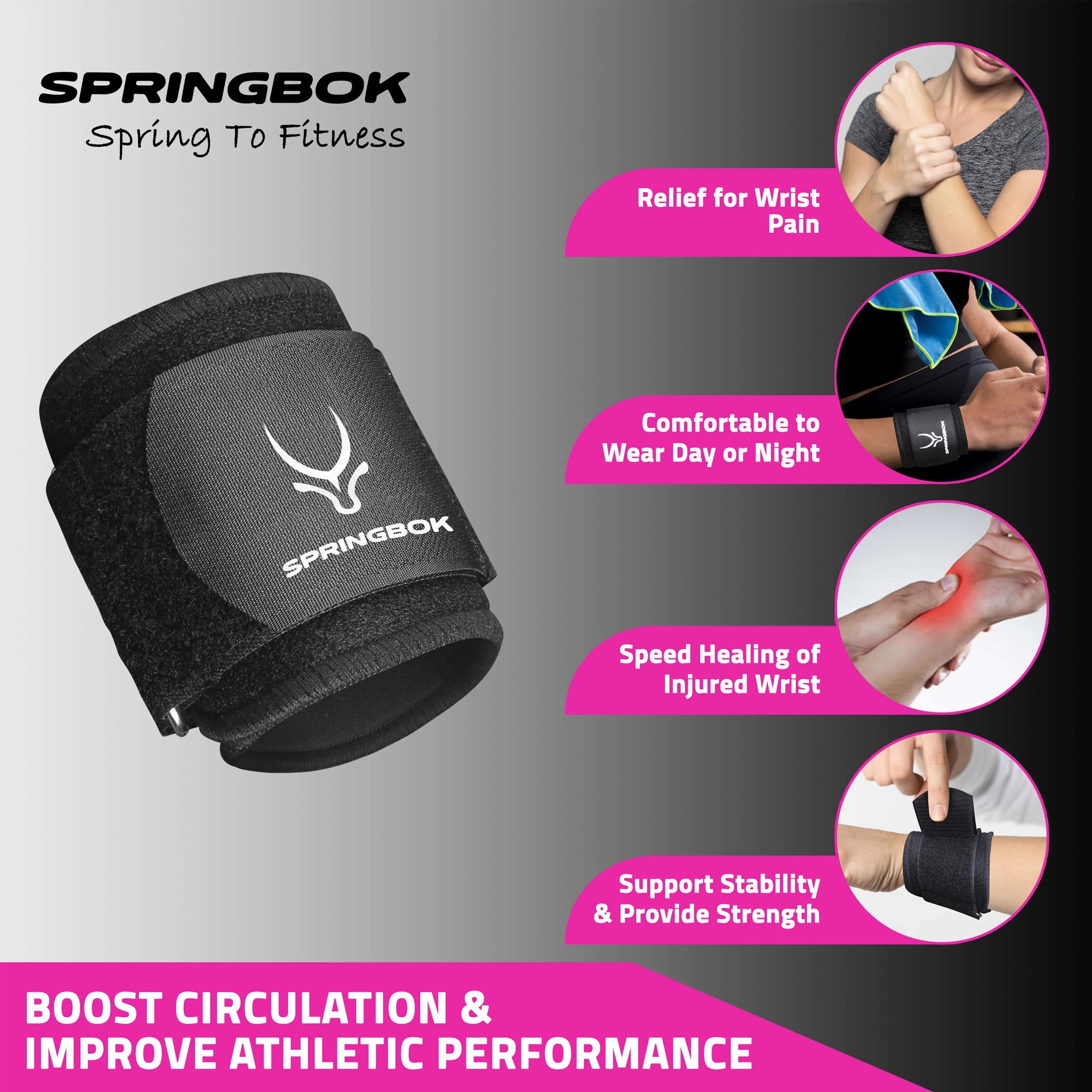 Springbok Carpal Lock Wrist Wrap for Men and Women - InstaSport