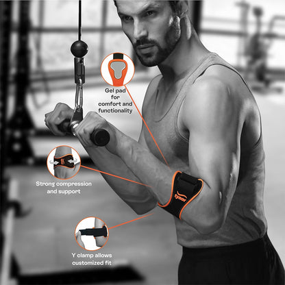 Tynor Tennis/ Golfer's Elbow Support Pro - Black & Orange - InstaSport