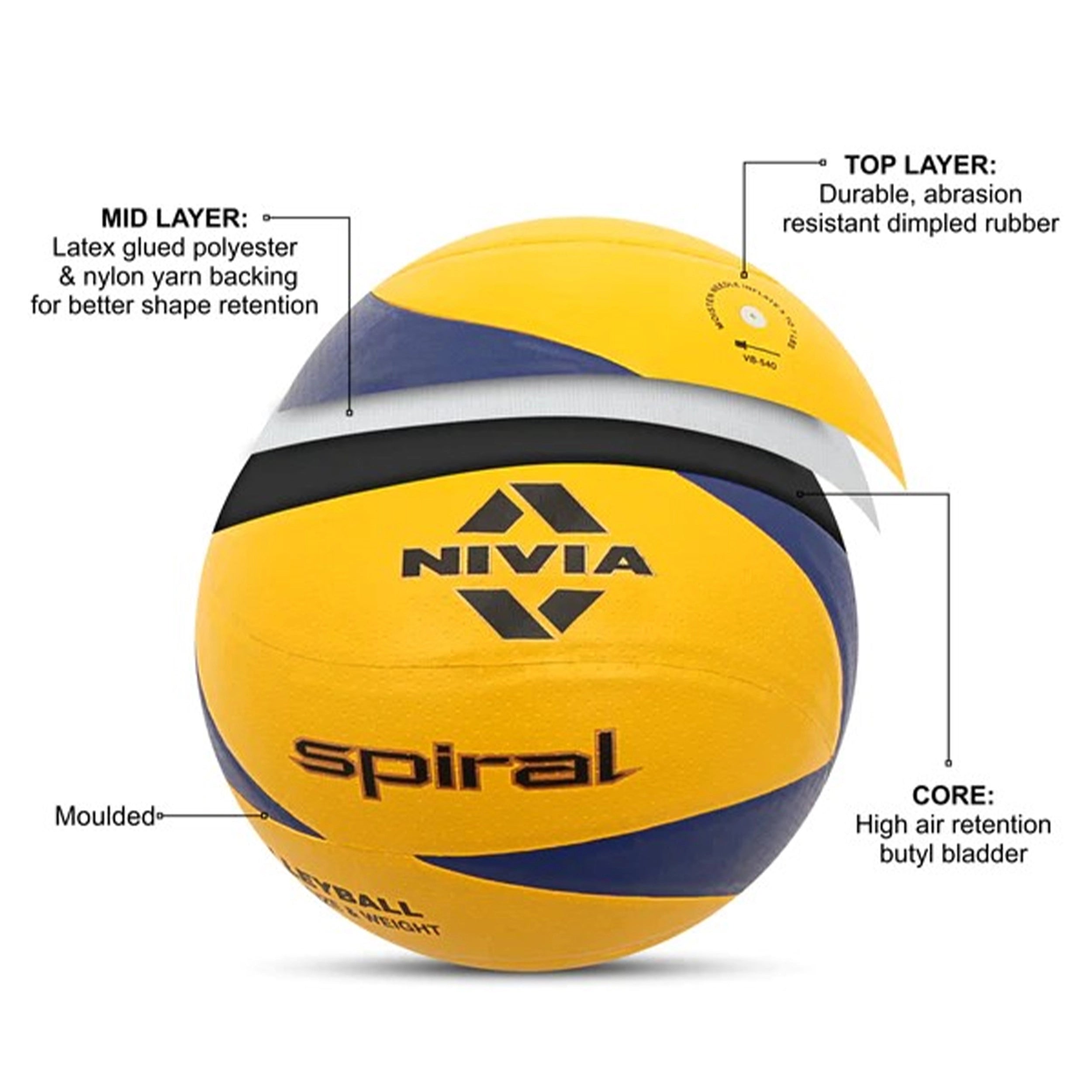 Nivia Spiral Volleyball (Multi Colour) - InstaSport