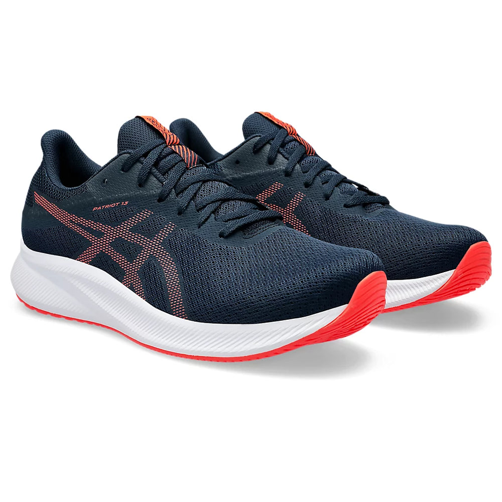 ASICS PATRIOT 13 (M) - FRENCH BLUE/SUNRISE RED RUNNING SHOES