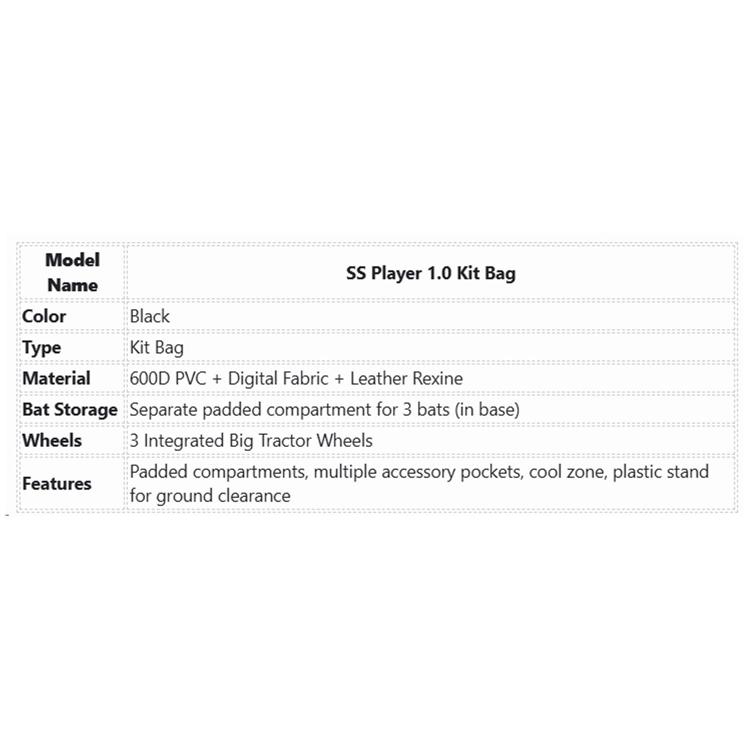 SS Player 1.0 Kit Bag - Black
