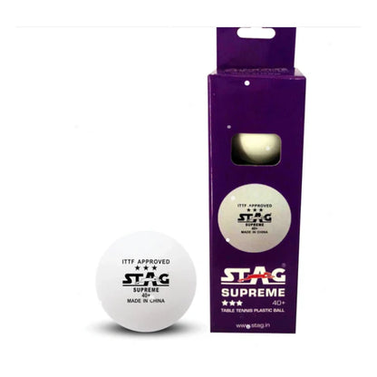 Stag Supreme 3 Star White Table Tennis Ball - InstaSport