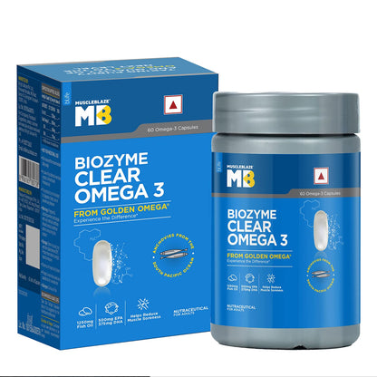 MuscleBlazeBiozyme Clear Omega-3 (60 Capsules) - InstaSport