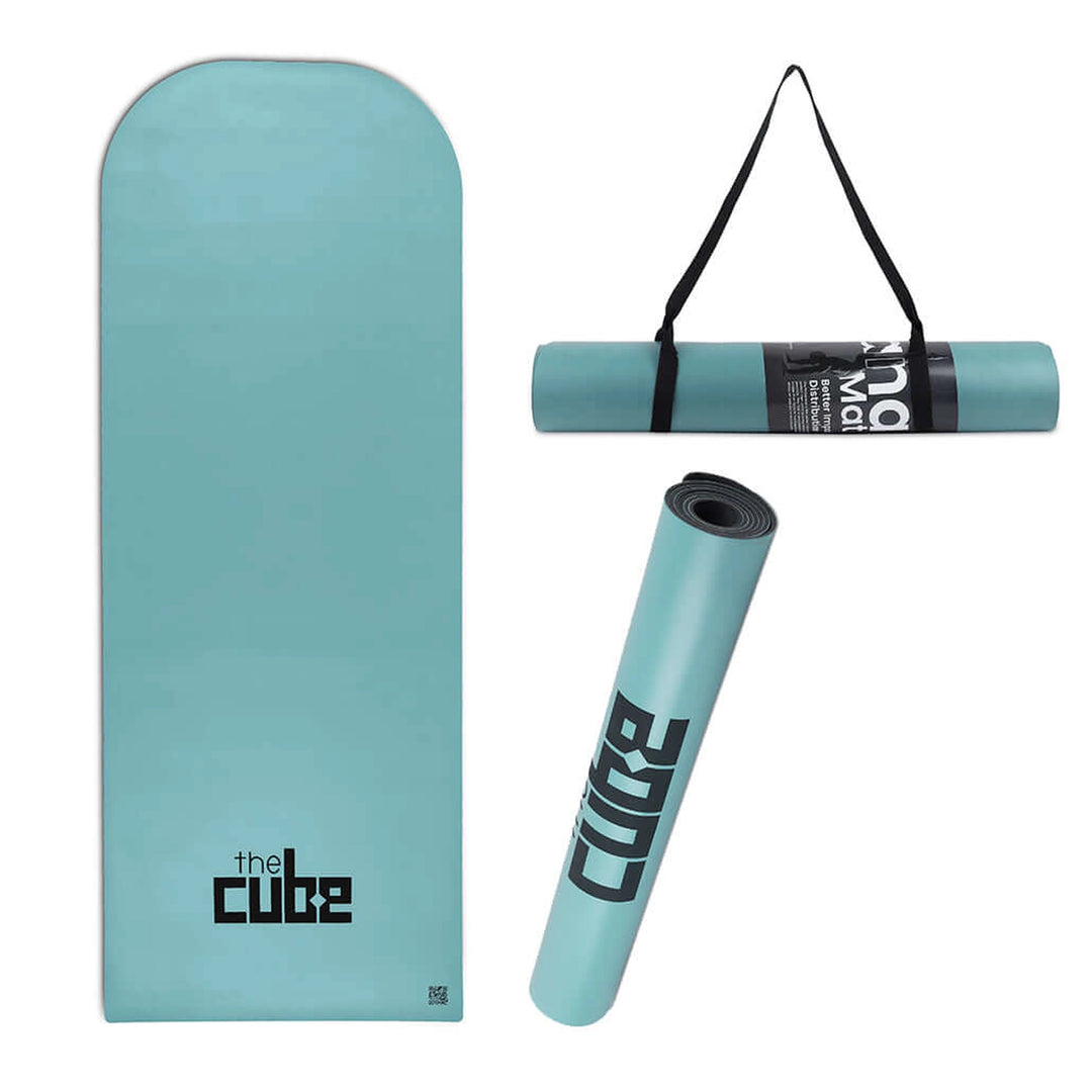 The Cube Prana PU Yoga Mat 4.5MM (Charcoal/Olive Grove/Nirvana Blue)