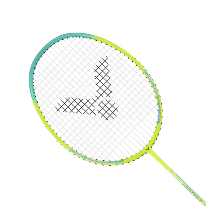 Victor Aura Speed 9 Strung Badminton Racket - Light Lime - 4U