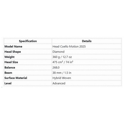 Head Coello Motion 2025 Padel Racquet