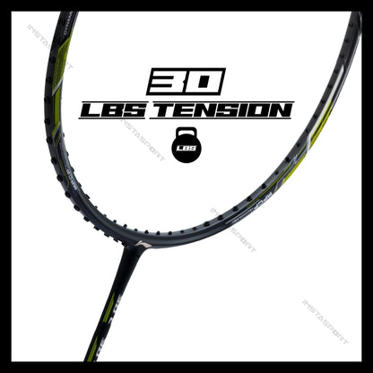 Li-Ning 3D CALIBAR X Combat (Black/Lime) Badminton Racket - InstaSport