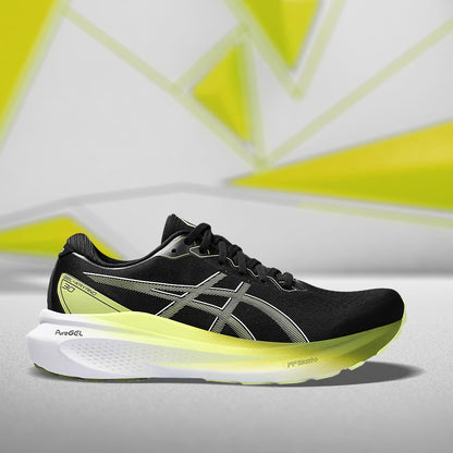 ASICS GEL-KAYANO 30 (M) - (BLACK/GLOW YELLOW) RUNNING SHOES - InstaSport