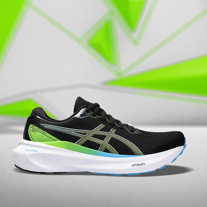 ASICS GEL-KAYANO 30 (M) - (BLACK/ELECTRIC LIME) RUNNING SHOES - InstaSport