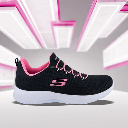 SKECHERS DYNAMIGHT Walking Shoes For Women  (Black, Pink) (12119-BKHP)