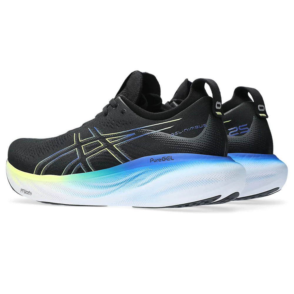 ASICS GEL-NIMBUS 25 (M) - (BLACK/GLOW/YELLOW) - RUNNING SHOES - InstaSport