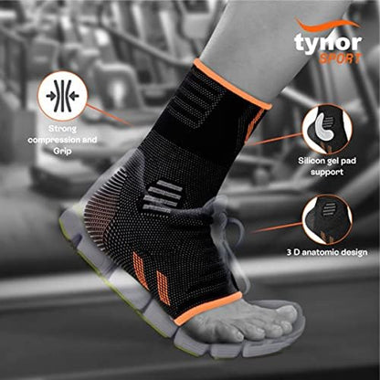 Tynor Air Pro Ankle Support - Black & Orange - InstaSport