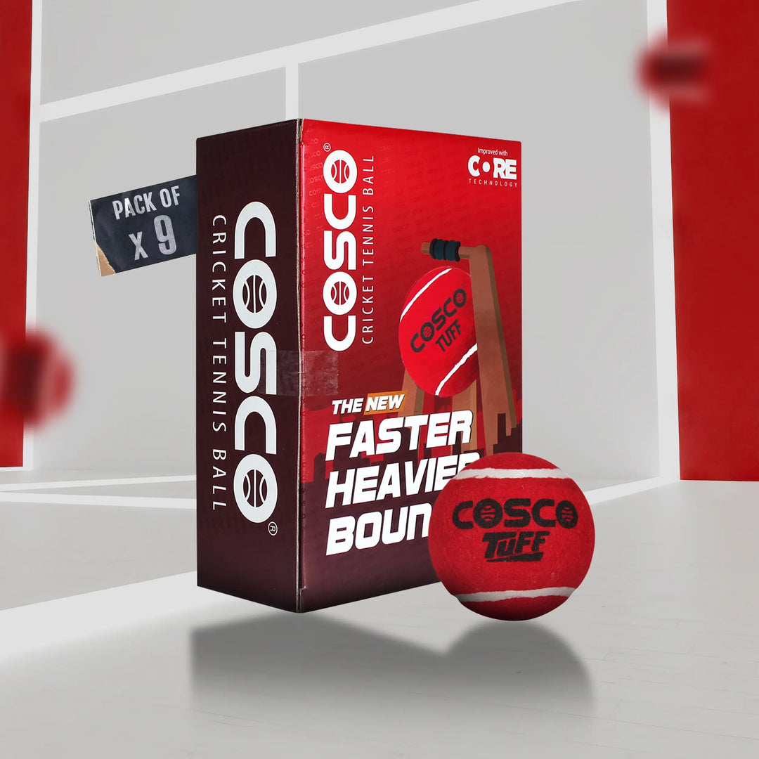 Cosco Cricket Tennis Balls - Maroon (Pack of 9)