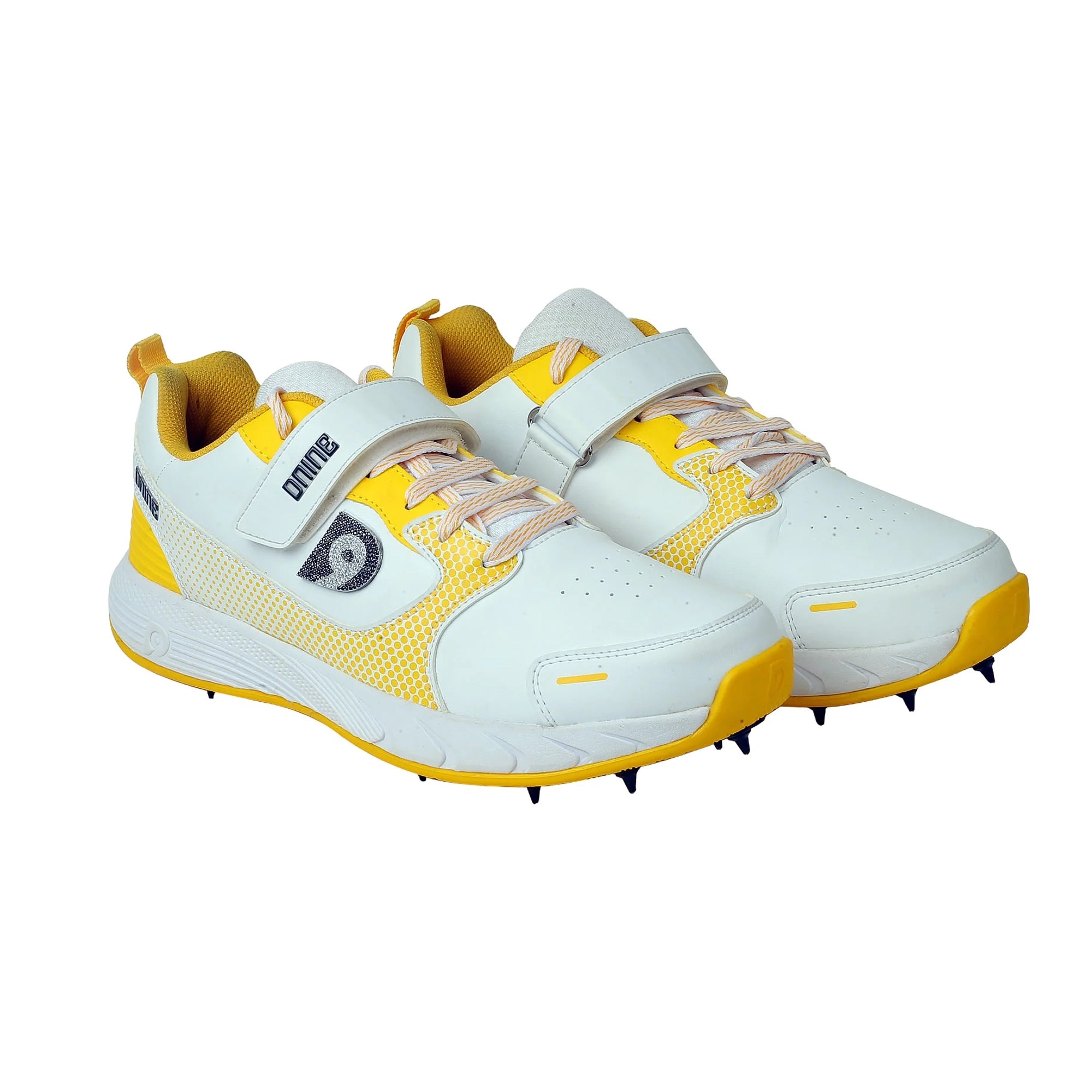 D9 King-2 Bowling Spikes Shoes - White/Yellow