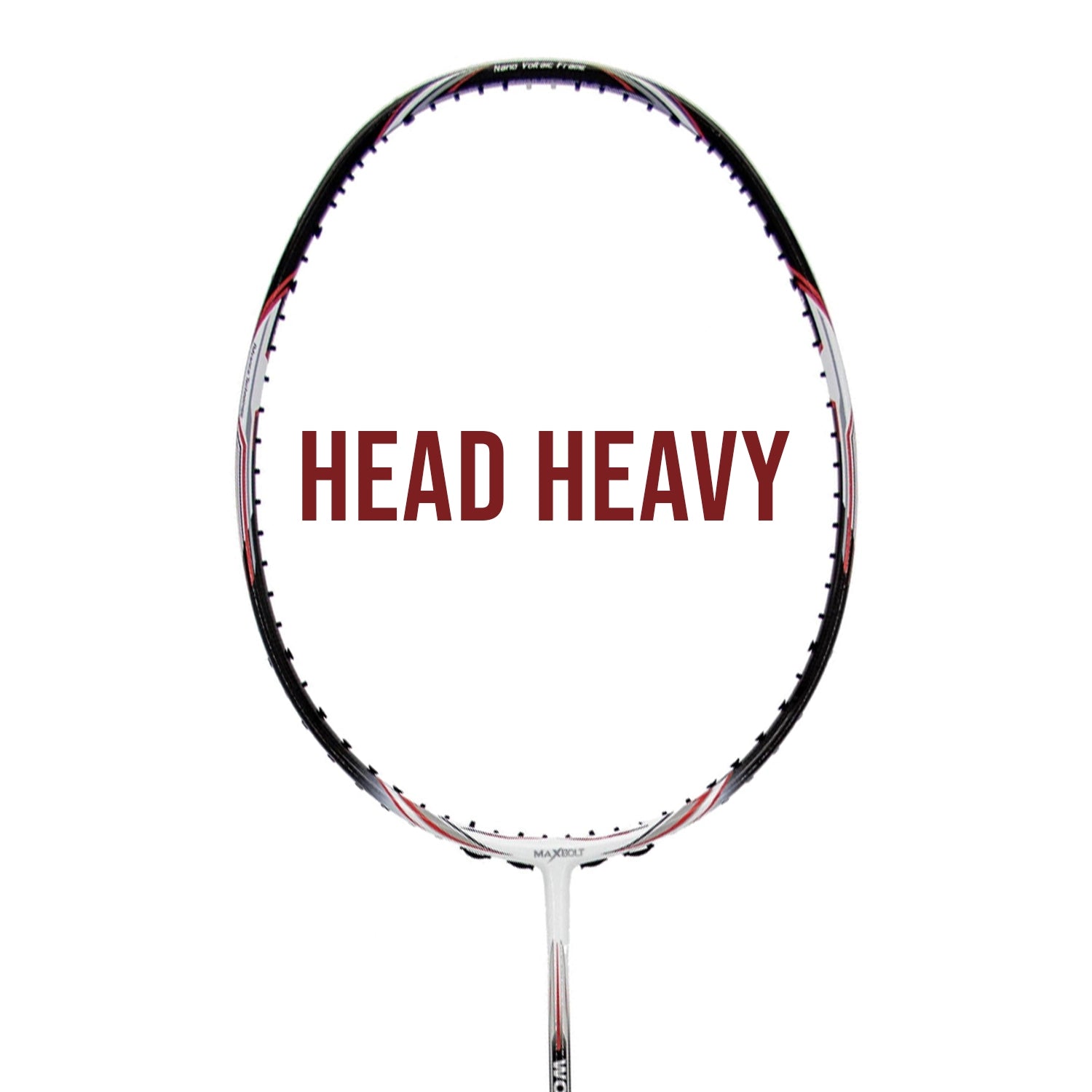 Maxbolt Woven Tech 90 Badminton Racket - Black/ White