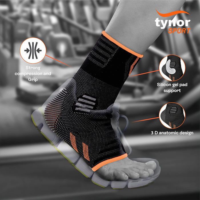 Tynor Air Pro Ankle Support - Black & Green - InstaSport