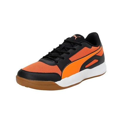Puma Men's Deuce Indoor Shoe (Black-Vibrant Orange-Silver) 10760403