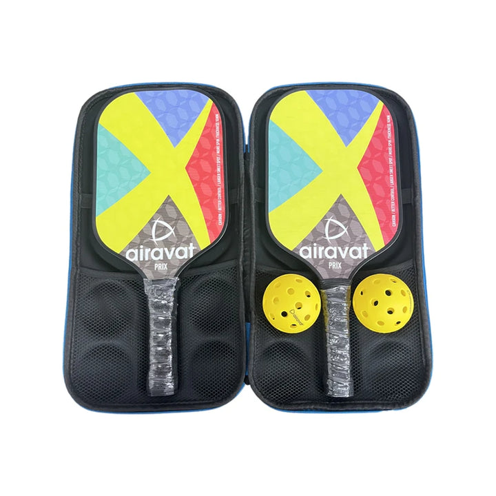 Airavat Prix Pickleball Paddle Set (2 Paddles + 2 Balls + 1 Bag/Assorted Colour)