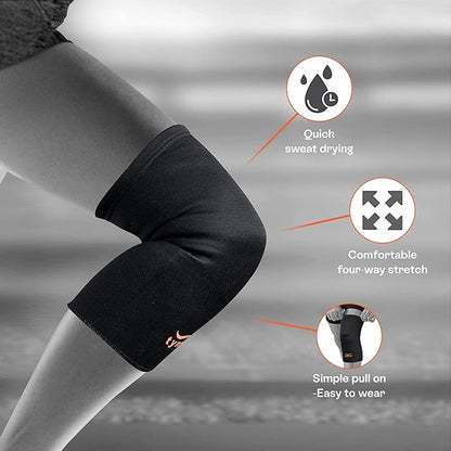 Tynor Air Knee Cap - Black & Orange ( Pack of 2) - InstaSport