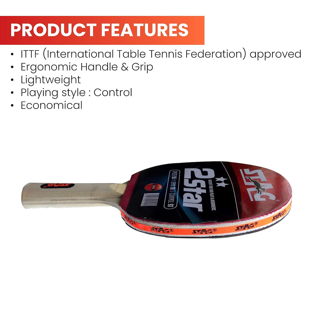 Stag 2 Star Table Tennis Racquet - InstaSport