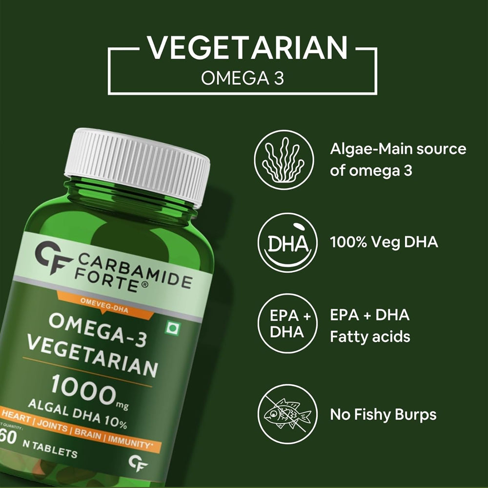 Carbamide Forte Omega-3 Vegeterian 1000mg 60 Tablets - InstaSport