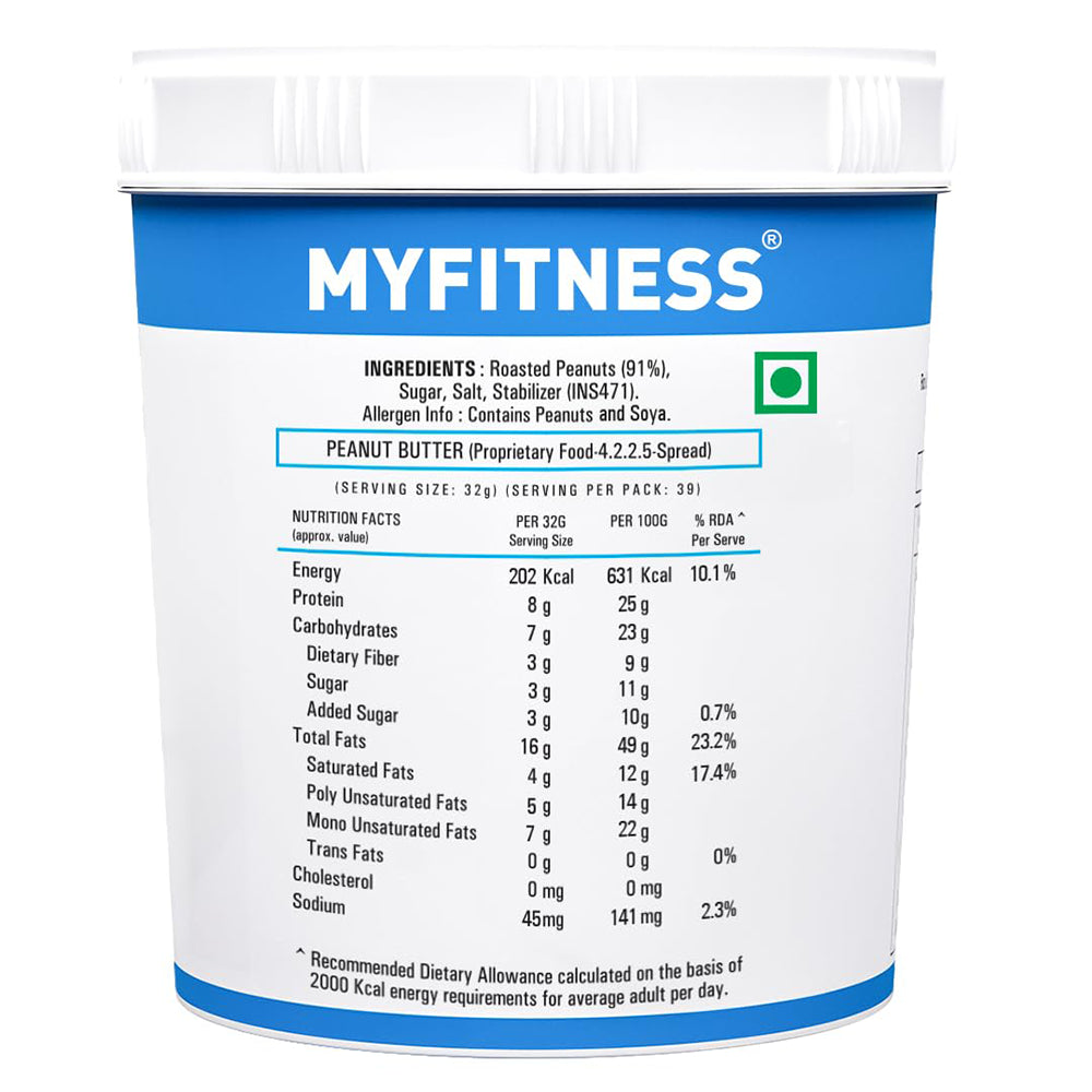 MYFITNESS Original Crunchy Peanut Butter - InstaSport