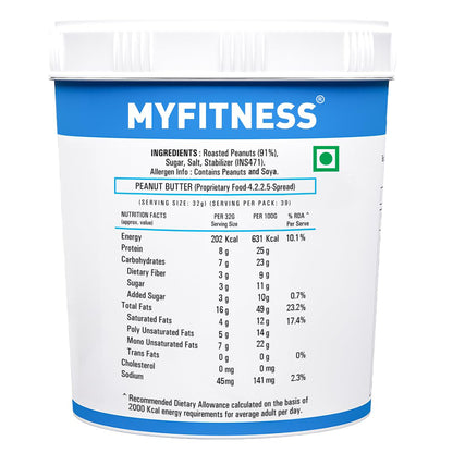 MYFITNESS Original Crunchy Peanut Butter - InstaSport