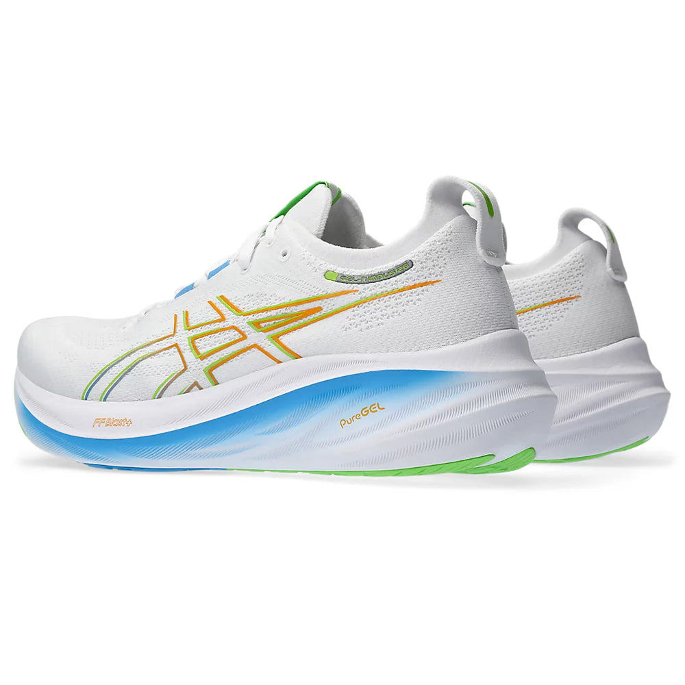 ASICS GEL NIMBUS 26 MEN'S (WHITE/ WATERSCAPE) RUNNING SHOES - InstaSport