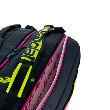 Babolat Pure Aero Rafa RH 6 Tennis Kitbag ( Blue/ Yellow/ Pink) - InstaSport