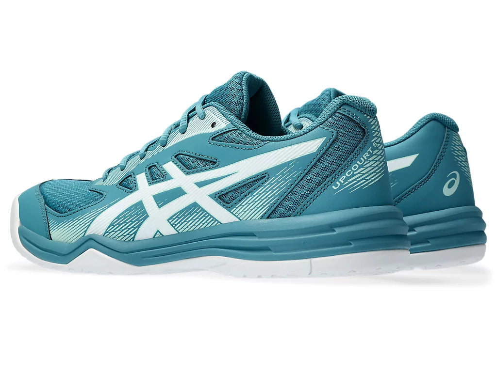 Asics Upcourt 5 (Blue Teal/ White) Badminton Shoes - InstaSport