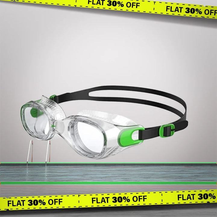 Speedo Unisex Adult Futura Classic Clear - Lens Swim Goggles - Green & Clear - DOD - InstaSport