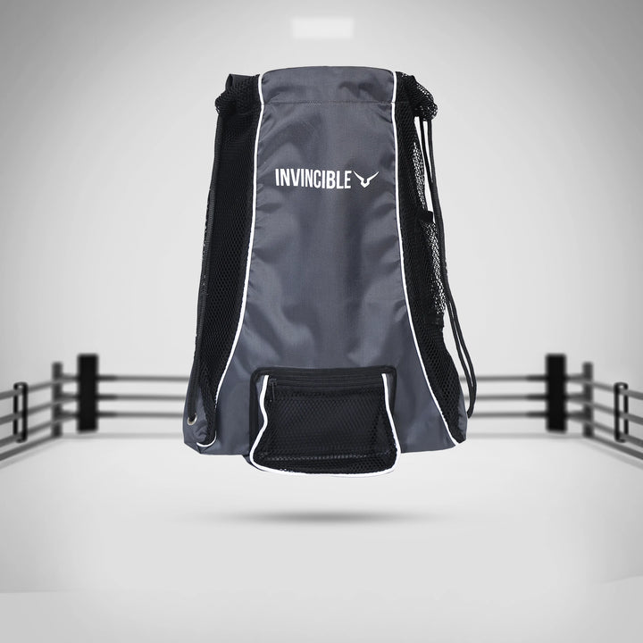 Invincible Boxing Gloves Drawstring Polyester Bag 15 Ltrs with Side Mesh for Air Ventilation