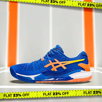 Asics Gel Resolution 9 Tennis Shoes (Tuna Blue/Sun Peach) - DOD - InstaSport