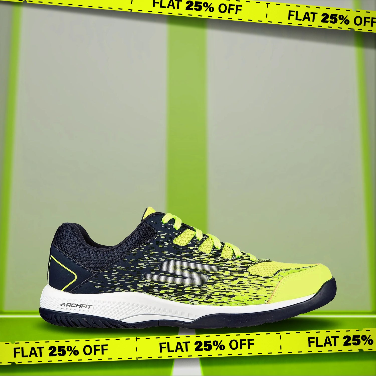 Skechers Viper Court- Pickleball Shoes (Yellow/ Navy) - DOD - InstaSport