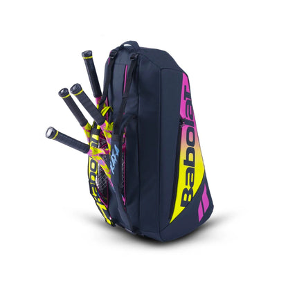 Babolat Pure Aero Rafa RH 6 Tennis Kitbag ( Blue/ Yellow/ Pink) - InstaSport