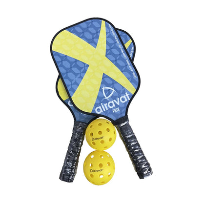 Airavat Prix Pickleball Paddle Set (2 Paddles + 2 Balls + 1 Bag/Assorted Colour)