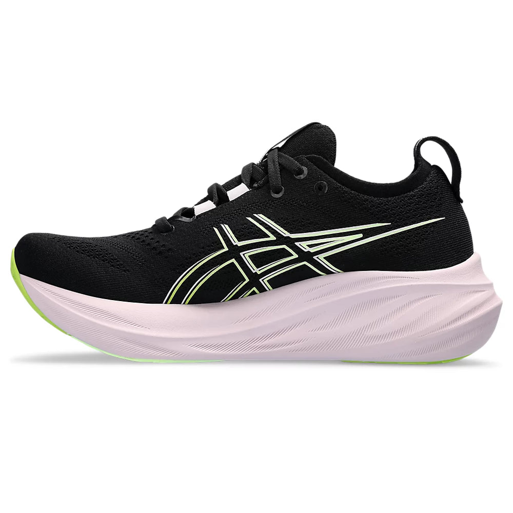 ASICS GEL NIMBUS 26 (M) - (BLACK/ NEON LIME) RUNNING SHOES - InstaSport