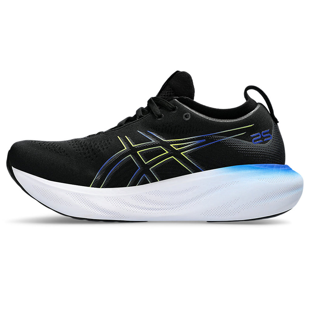 ASICS GEL NIMBUS 25 (W) - (BLACK/ GLOW YELLOW) RUNNING SHOES - InstaSport