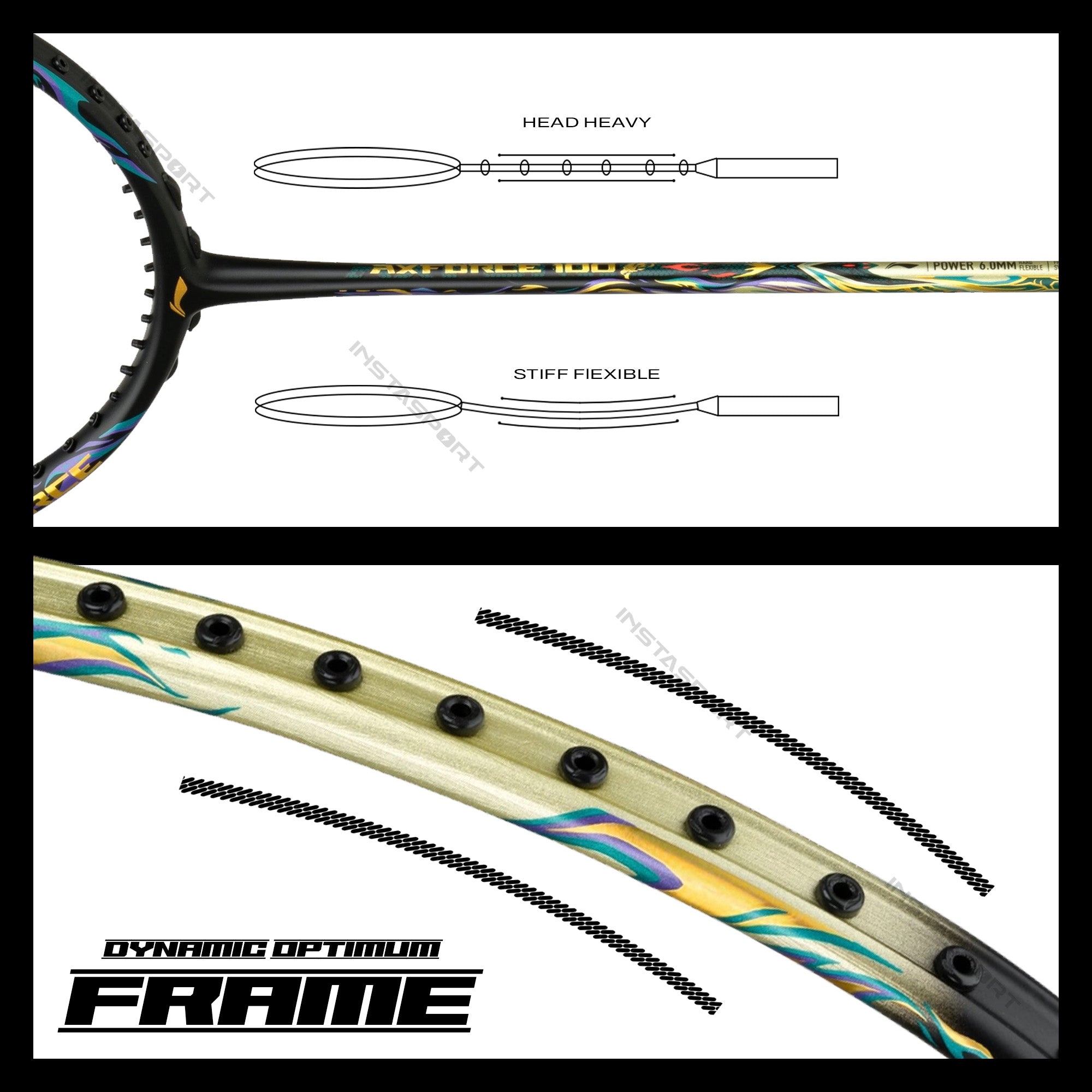 Li-Ning AXFORCE 100 (4U) Badminton Racket - InstaSport