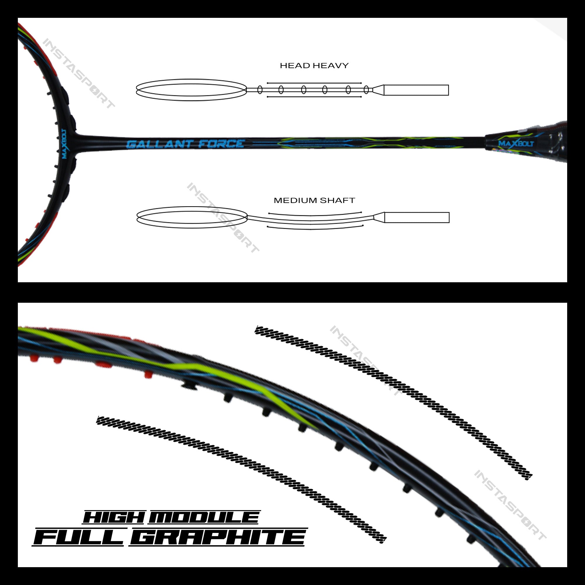 Maxbolt Gallant Force Badminton Racket - InstaSport