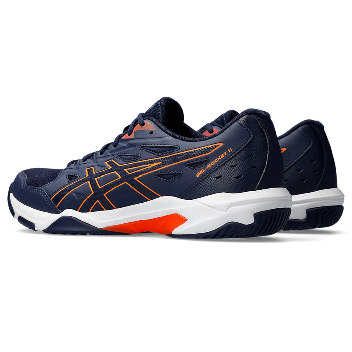 Asics Gel Rocket 11 Badminton Shoes (Peacoat/ Shocking Orange) - InstaSport