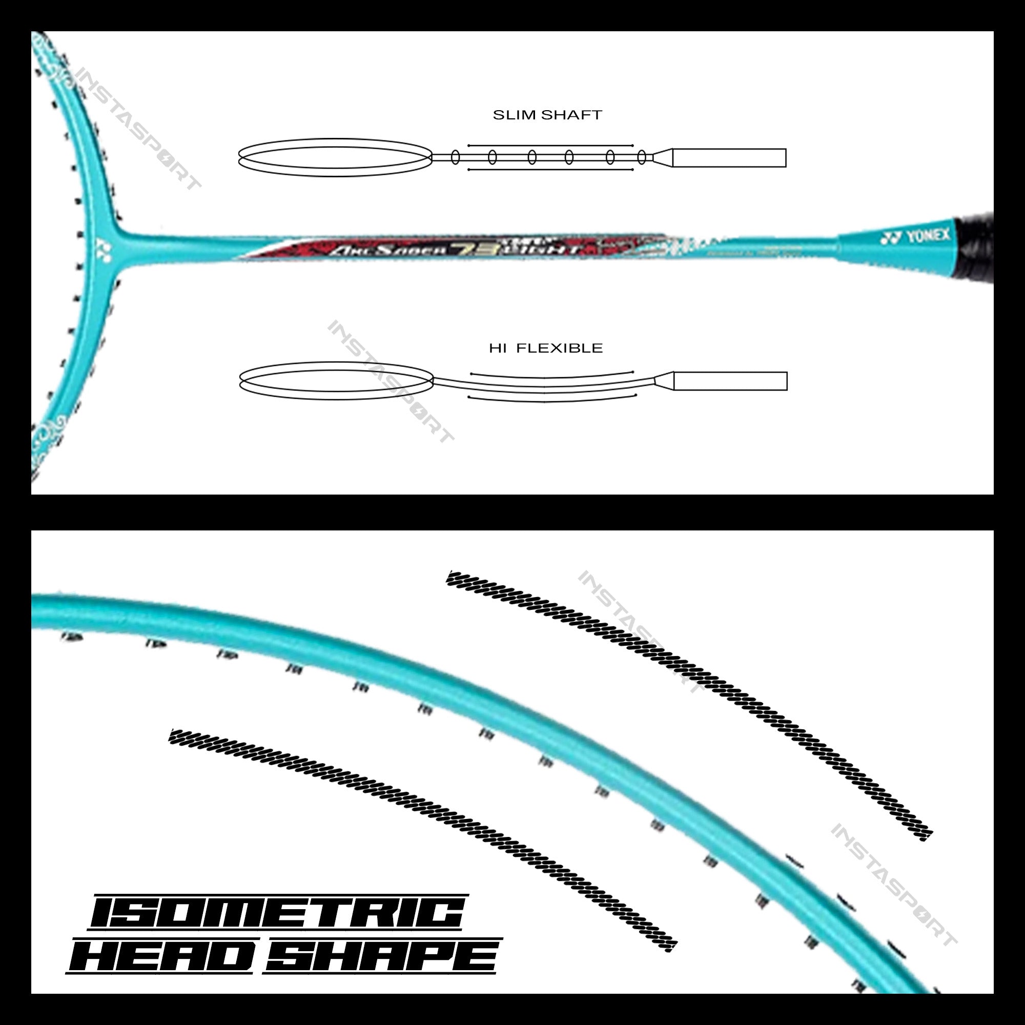 Yonex Arcsaber 73 Light Badminton Racket (Turquoise) - InstaSport