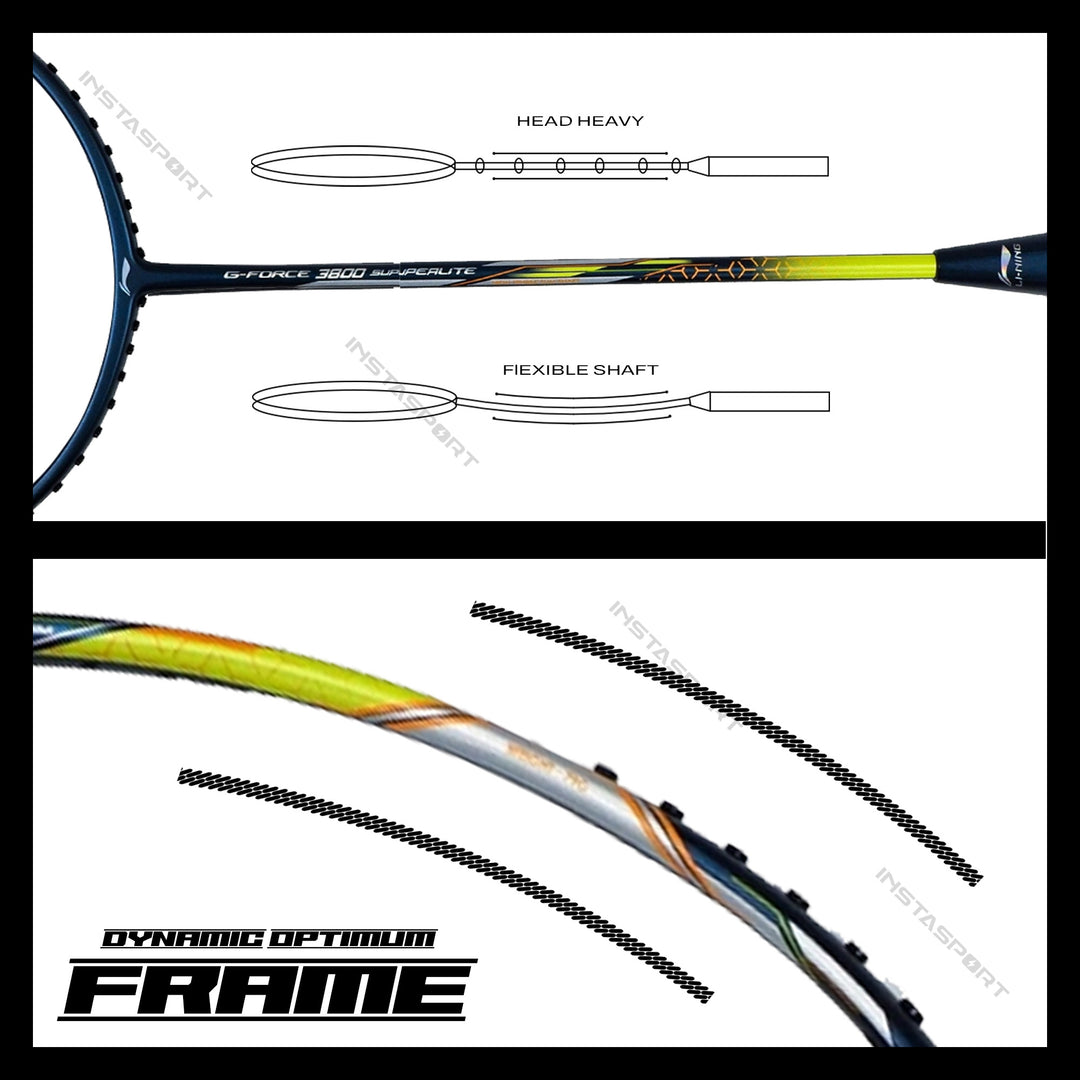 Li-Ning GForce 3800 Superlite Badminton Racket (Navy/ Copper)