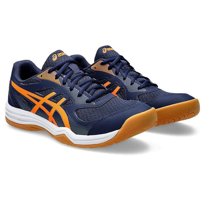 Asics Upcourt 5 (Peacoat/ Shocking Orange ) Badminton Shoes - InstaSport