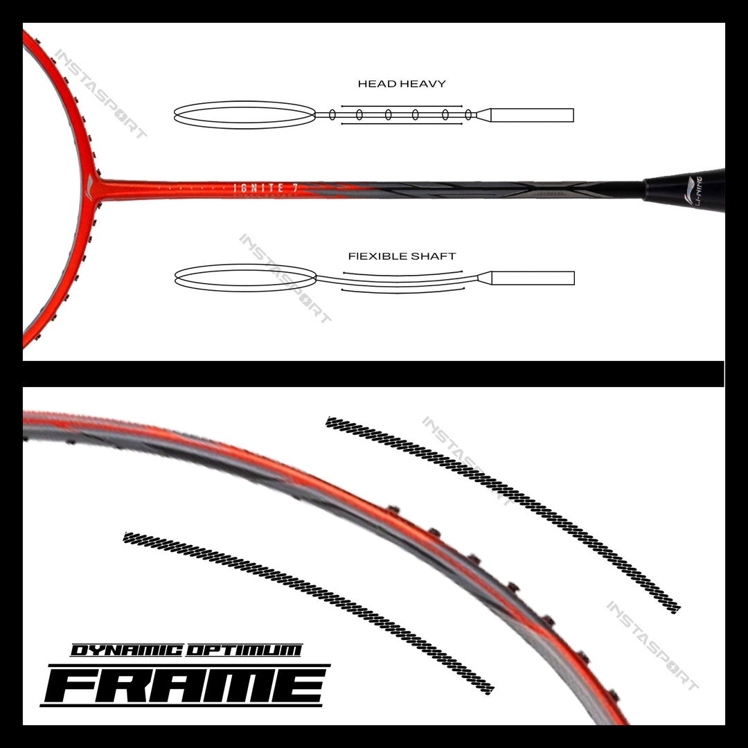 Li-Ning Ignite 7 Badminton Racket (Copper/ Black) - InstaSport