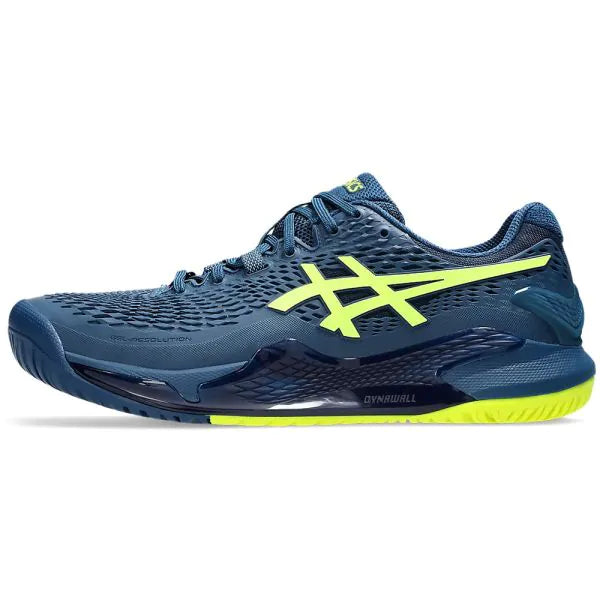 Asics Gel Resolution 9 Tennis Shoes (Mako Blue/ Safety Yellow)