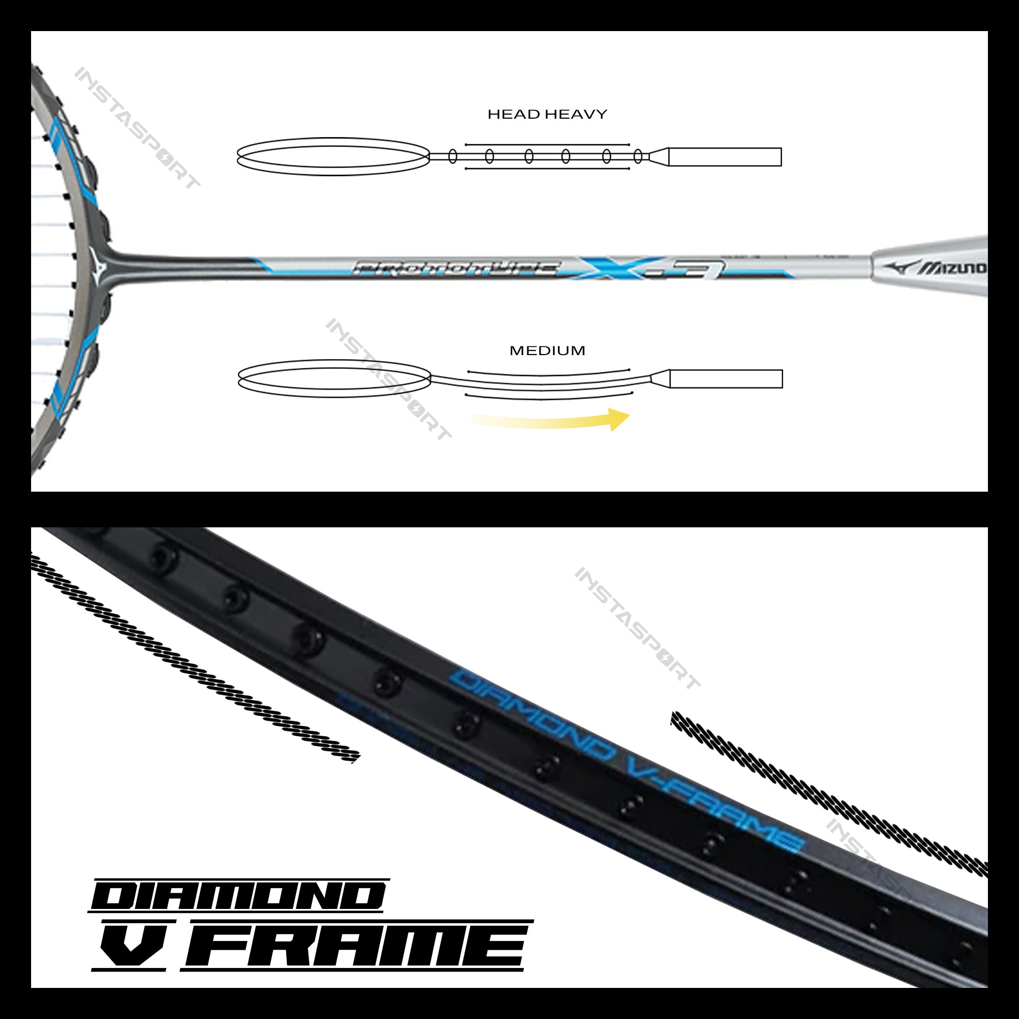 Mizuno Prototype X-3 Badminton Racket - InstaSport