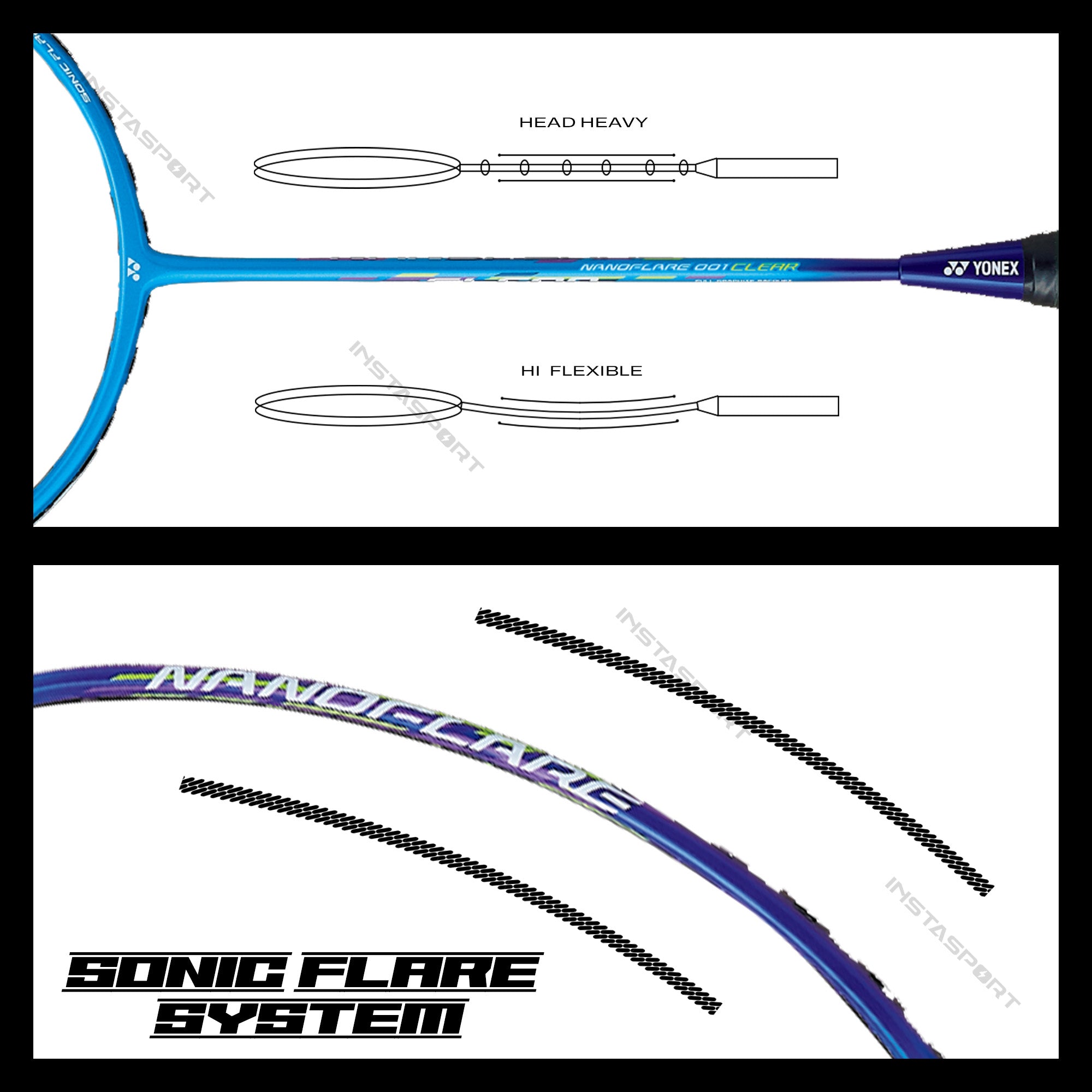 YONEX Nanoflare 001 Clear Badminton Racket - InstaSport